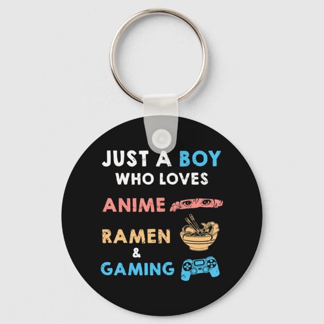 Chaveiro Apenas Um Menino Que Ama Anime Ramen E Jogo Divert (Frente)