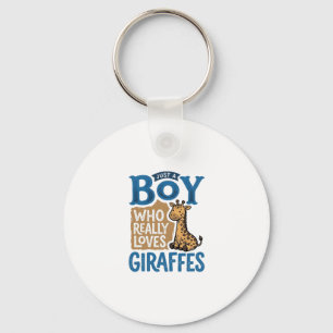Chaveiro Apenas um menino que ama girafas Camisa vintage de