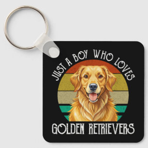 Chaveiro Apenas um menino que ama Golden Retrievers