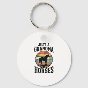 Chaveiro Apenas uma avó que ama cavalos design vintage