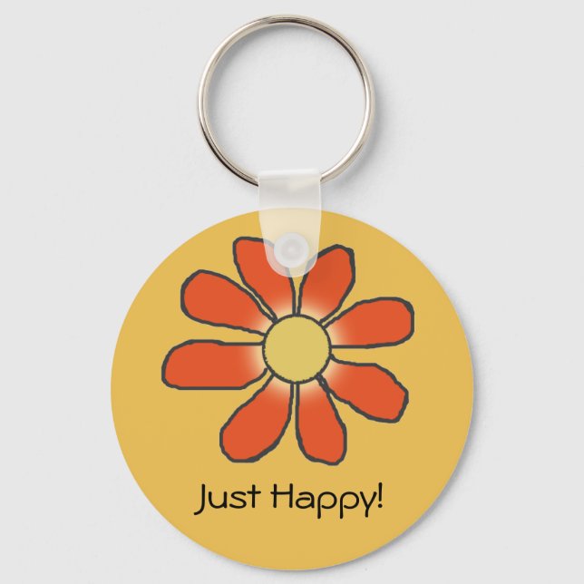 Chaveiro Apenas uma flor vermelha feliz em qualquer cor (Frente)