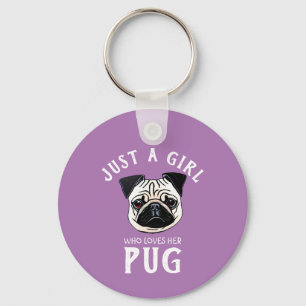Chaveiro Apenas uma garota que a ama Pug