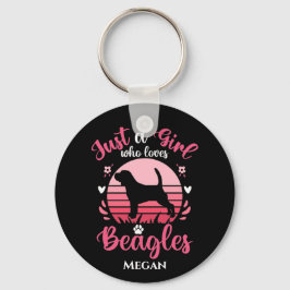 Chaveiro Apenas uma garota que ama beagles personalizada