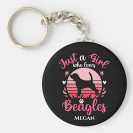 Chaveiro Apenas uma garota que ama beagles personalizada