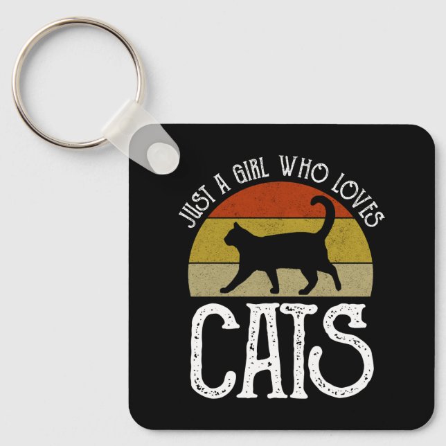 Chaveiro Apenas Uma Garota Que Ama Gatos (Frente)