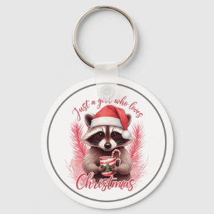 Chaveiro Apenas Uma Garota Que Ama Guaxinim De Natal-71692