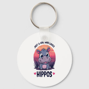 Chaveiro Apenas uma garota que ama Hippos - Um bebê bonito