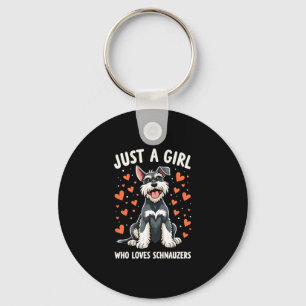 Chaveiro Apenas uma garota que ama o Miniature Schnauzer