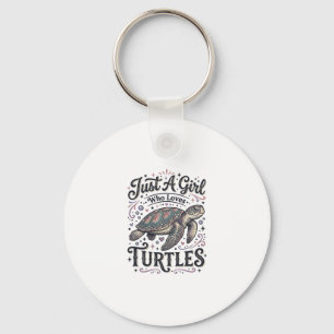 Chaveiro Apenas Uma Garota Que Ama Tartarugas Camisa Vintag