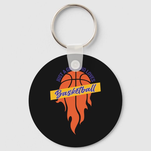 Chaveiro Apenas Uma Menina Que Ama Basquete (Frente)