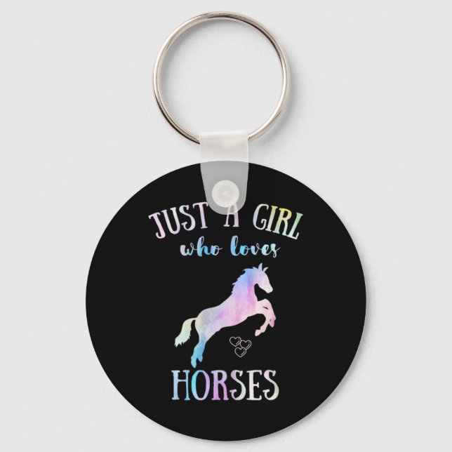 Chaveiro Apenas Uma Menina Que Ama Cavalos Cavalos Cavalos  (Frente)