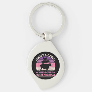 Chaveiro Apenas Uma Menina Que Ama Os Animais De Fazenda So