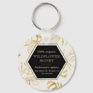 Chaveiro apiário da rainha do ouro da vintage