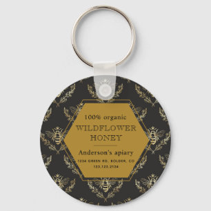 Chaveiro apiário da rainha do ouro da vintage
