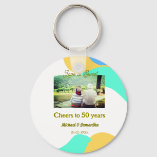 Chaveiro aplausos para 50 anos o amor é doce retrô