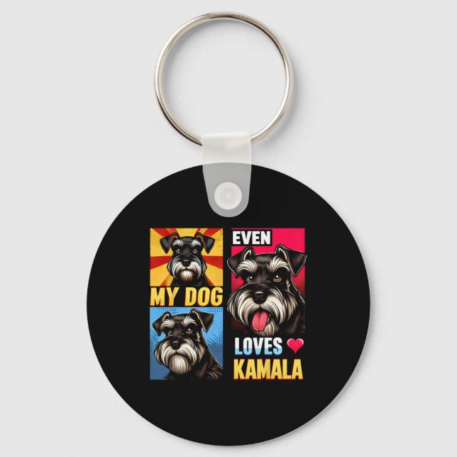 Chaveiro Apoiar Kamala Harris Até Meu Cachorro Adora Kamala (Frente)