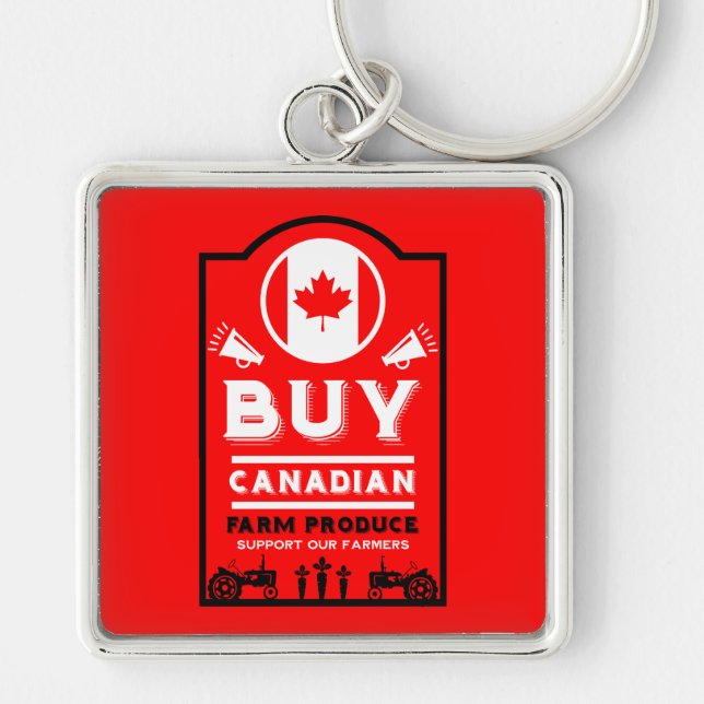 Chaveiro Apoie os Agricultores Canadenses (Frente)