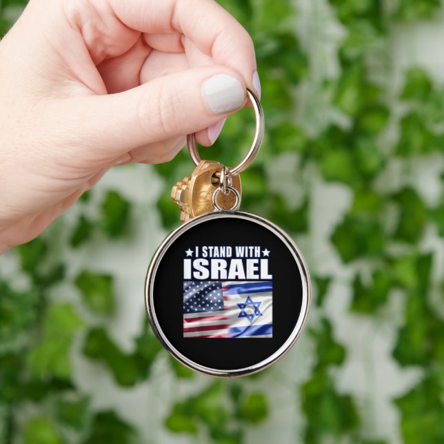 Chaveiro Apoio a Israel Eu Estou com Israel  (Mão)