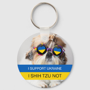 Chaveiro Apoio a Ucrânia I Shih Tzu Not Heart flag