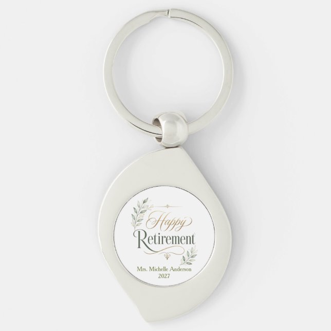 Chaveiro Aposentadoria Feliz Nome Personalizado (Frente)
