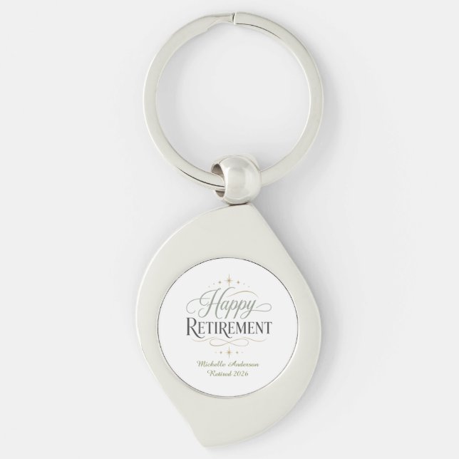Chaveiro Aposentadoria Feliz Nome Personalizado (Frente)