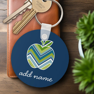 Chaveiro Apple de professor personalizado com padrão de mod