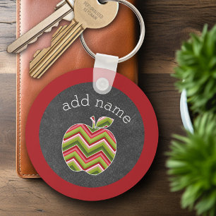 Chaveiro Apple de Professora Personalizada - Padrão de Che