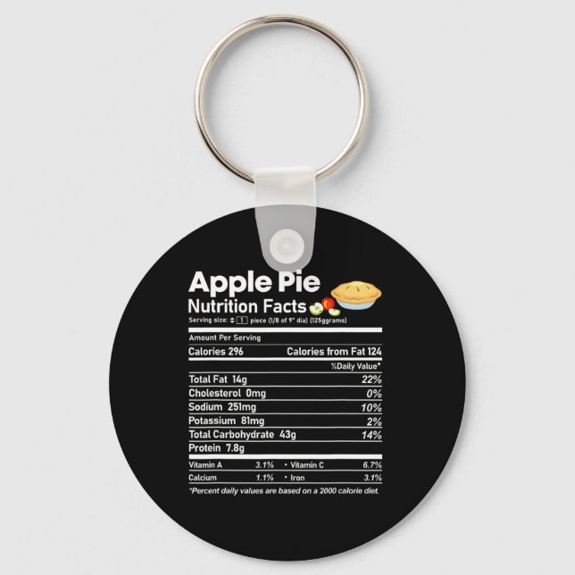 Chaveiro Apple Pie Nutrition Fala Divertido Graças Christm (Frente)