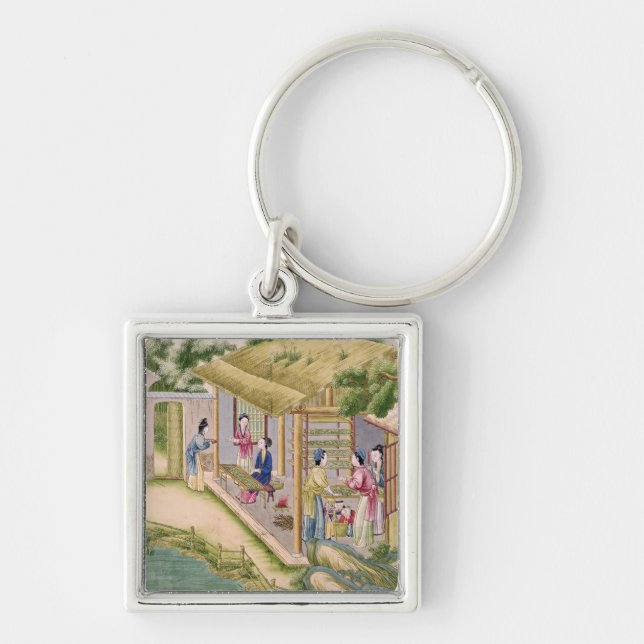 Chaveiro Aprendizagem sobre bichos-da-seda (Frente)