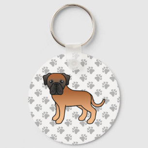 Chaveiro Apricot English Mastiff Cão de Cartoons Bonitos