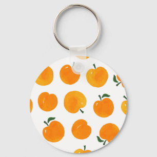 Chaveiro Apricots Watercolor White Background Vintage
