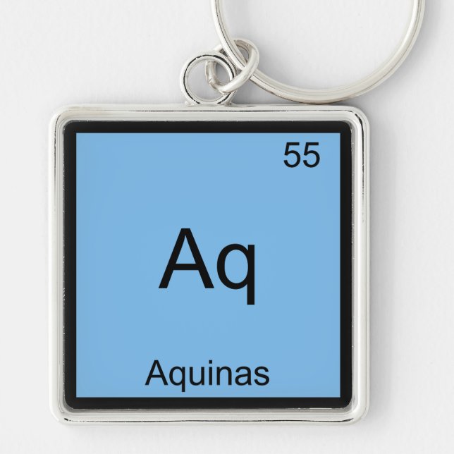 Chaveiro Aq - Aquinas Camiseta de Elemento Divertido de Quí (Frente)