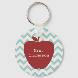 Chaveiro Aqua Chevron Red Apple Teacher