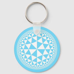 Chaveiro Aqua de turquesa & triângulo branco mandala