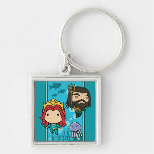 Chaveiro Aquaman Chibi Mera & Aquaman Undersea Graphic