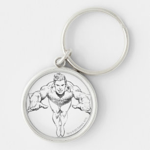 Chaveiro Aquaman Pulando para a Frente BW