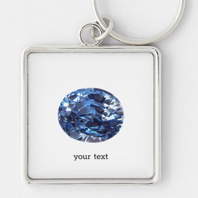 Chaveiro Aquamarine Gemstone, Sky Blue (Frente)