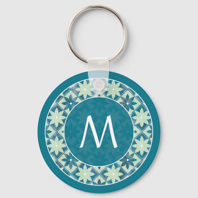 Chaveiro Aquamarine Monogramas Azulejo (Frente)