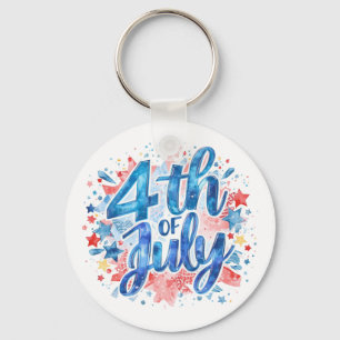 Chaveiro Aquarela 4 de Julho Patriótica