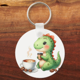 Chaveiro aquarela Café bebendo de Dinossauro Cinto T Rex