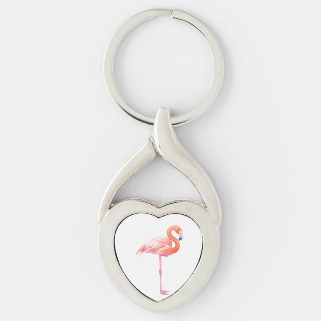 Chaveiro Aquarela Flamingo (Frente)
