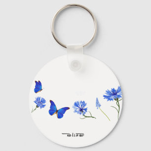 Chaveiro Aquarela Flores Silvestres Nome Personalizado em L