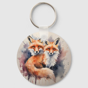 Chaveiro Aquarela Fox Duo
