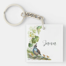 Aquarela Personalizada Família de Codorniz da Cali