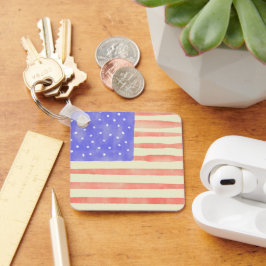 Chaveiro Aquarela rústica da bandeira americana dos EUA