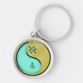 Chaveiro Aquário e Caprino Metálico