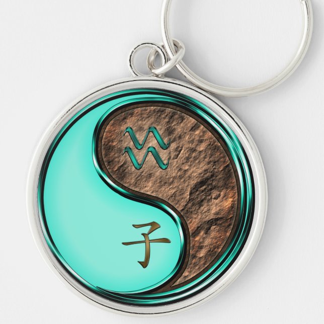 Chaveiro Aquário e Rato da Terra (Frente)