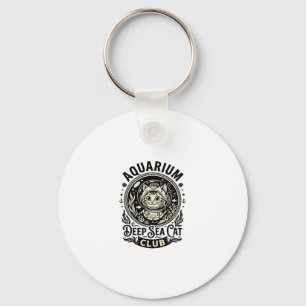 Chaveiro Aquário Gato de Mar Profundo Gráfico Engraçado - A