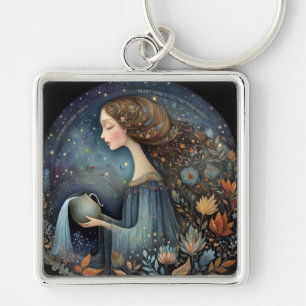 Chaveiro Aquário Portador de Água Zodíaco Astrologia Aniver