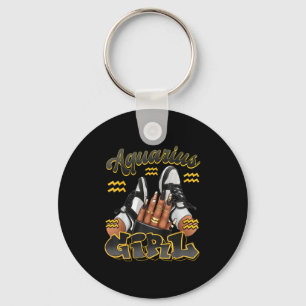 Chaveiro Aquarius Girl Birthday Afro Queen Zodiac